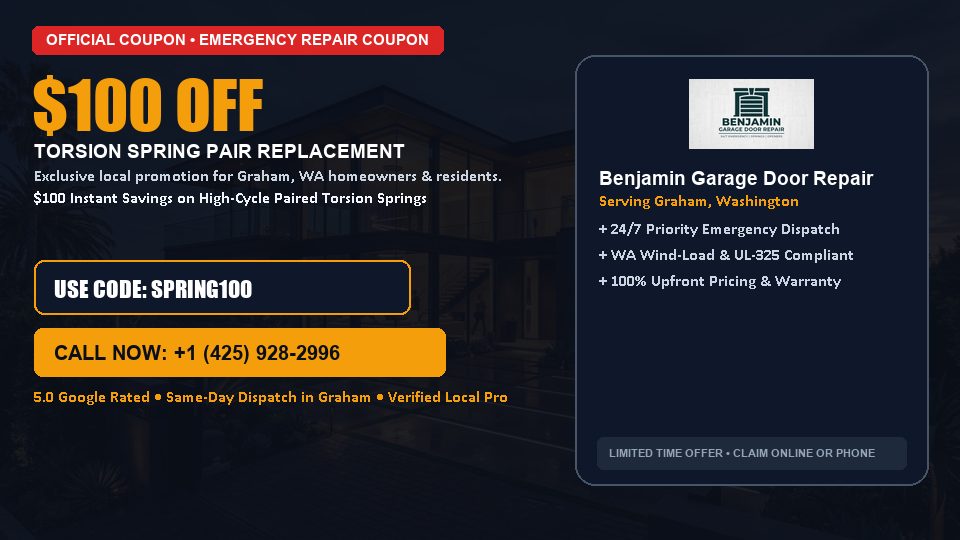 Benjamin Garage Door Repair $100 OFF Dual Torsion Spring Replacement